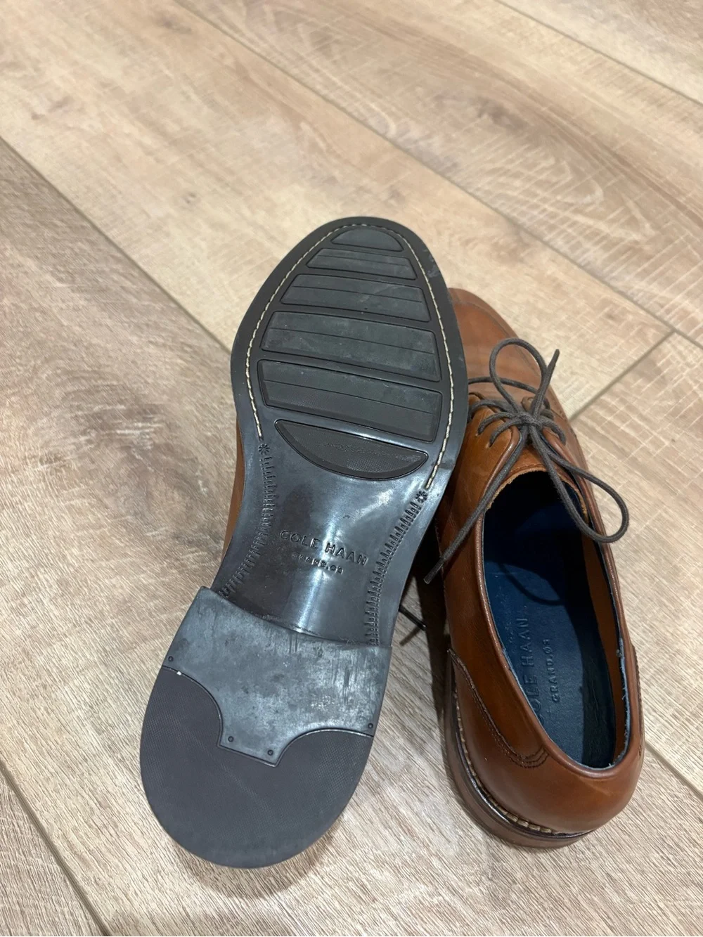 Cole Haan Tan/Brown Leather Lace-Up Oxfords